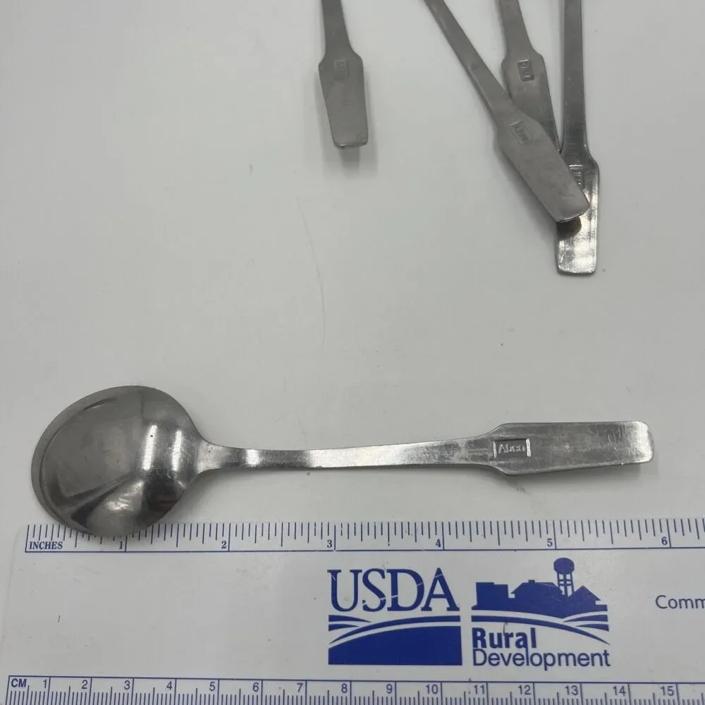Vintage Eastern Airlines Stainless Steel Flatware 7 Spoons Soup Tea Table JAPAN